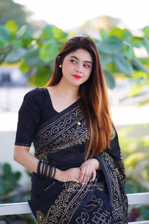 প্রিমিয়াম জামদানি সিল্ক শাড়ী + ব্লাউজ পিচ (Code 103)