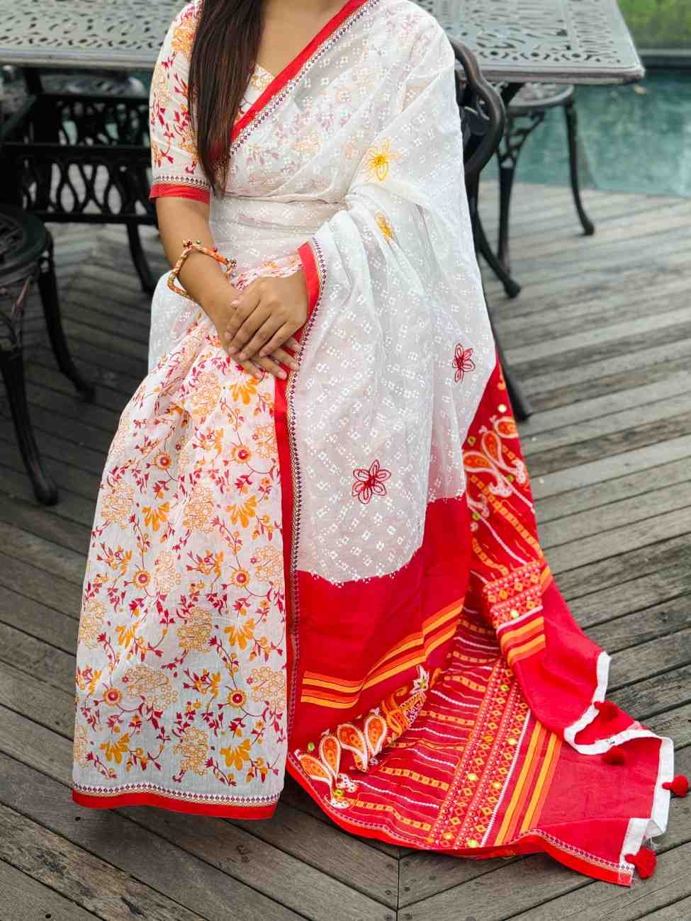 Bahari Color Emboidary Boutique Saree Code 2081
