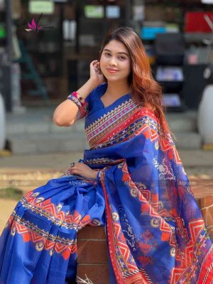 ডিজিটাল প্রিন্টেড সফট সিল্ক শাড়ি – (কোড 61)