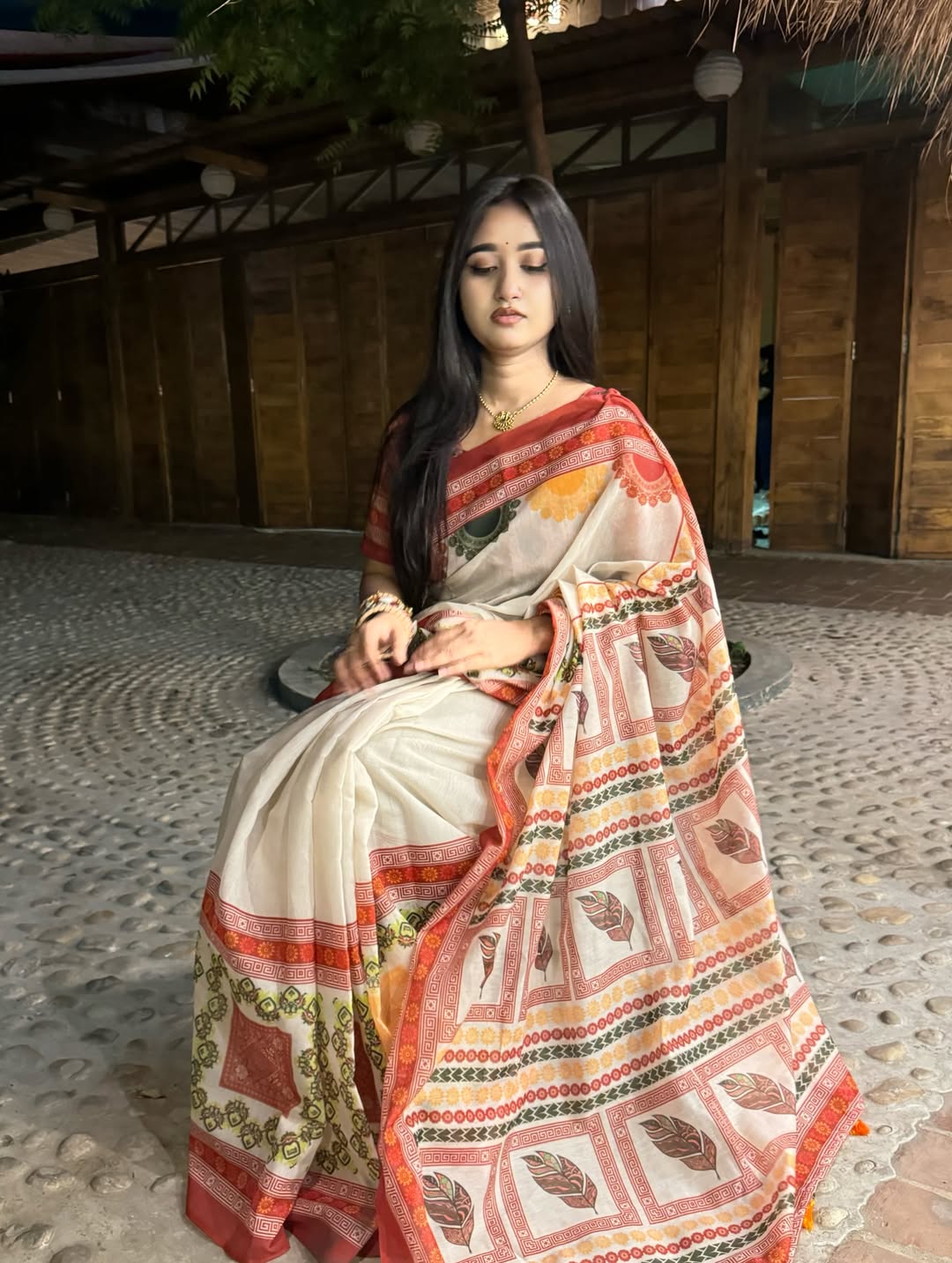 ডিজিটাল প্রিন্টেড সফট সিল্ক শাড়ি – (কোড 66) (Copy)