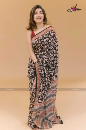ডিজিটাল প্রিন্টেড সফট সিল্ক শাড়ি – (কোড 68)