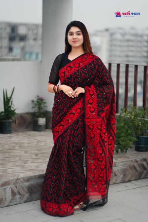 আলপনা এলিগেন্ট জামদানি শাড়ি — নান্দনিক ও ক্লাসিক ডিজাইন | কোড 13